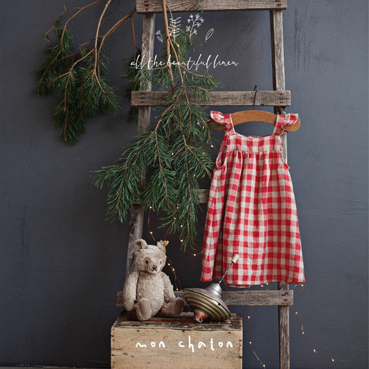 Garden Festive Linen Pinafore