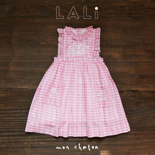 ◎LALI◎ Clover Dress in Pink Picnic Plaid